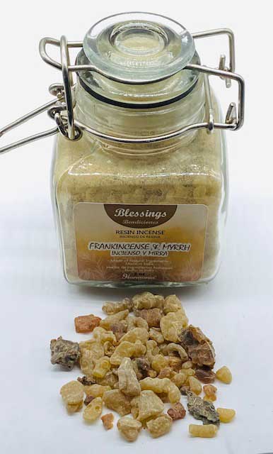 3.0oz Blessings (frankincense & myrrh) resin jar (image for) 3.0oz Blessings (frankincense & myrrh) resin jar