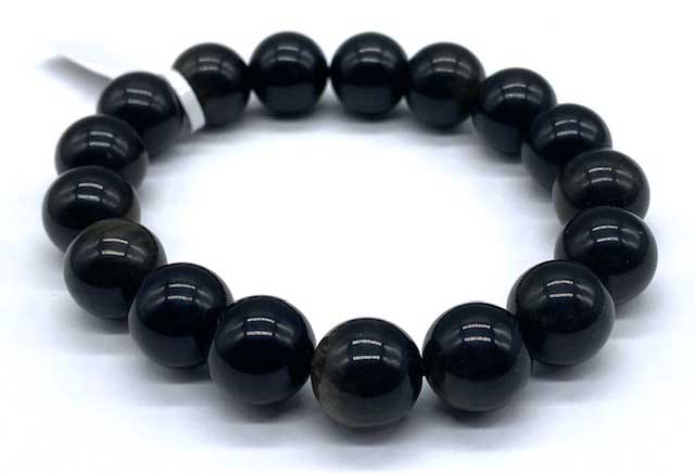 12mm Obsidian, Golsheen bracelet (image for) 12mm Obsidian, Golsheen bracelet