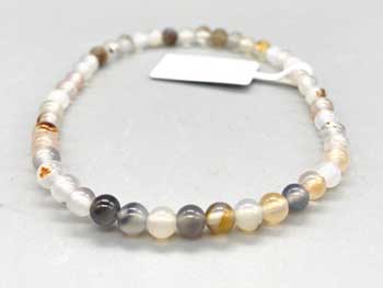 4mm Agate, White & Black bracelet (image for) 4mm Agate, White & Black bracelet