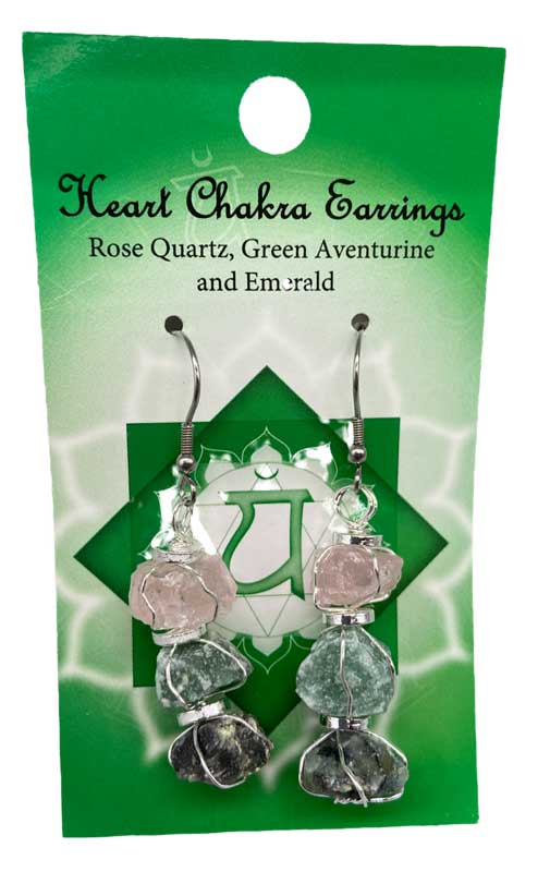 Heart chakra earrings (image for) Heart chakra earrings