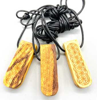 (set of 3) 2" Palo Santo Flower of Life (image for) (set of 3) 2" Palo Santo Flower of Life