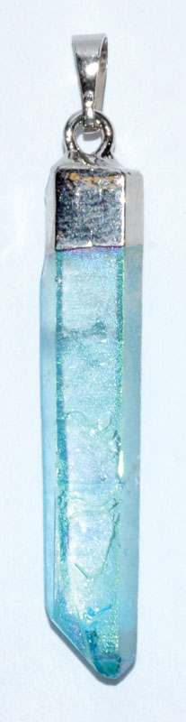 (set of 3) 2" Aqua Aura Quartz pendant (image for) (set of 3) 2" Aqua Aura Quartz pendant
