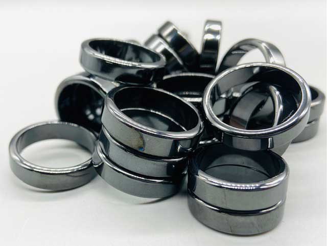(set of 50) Flat Hematite rings (image for) (set of 50) Flat Hematite rings