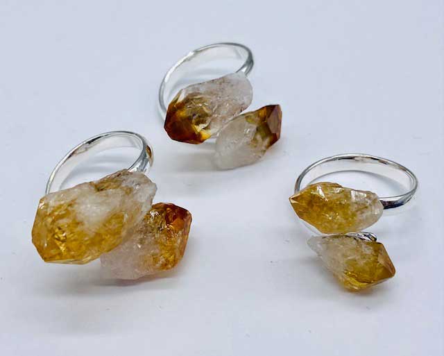 (set of 3) adjustable Citrine rings (image for) (set of 3) adjustable Citrine rings