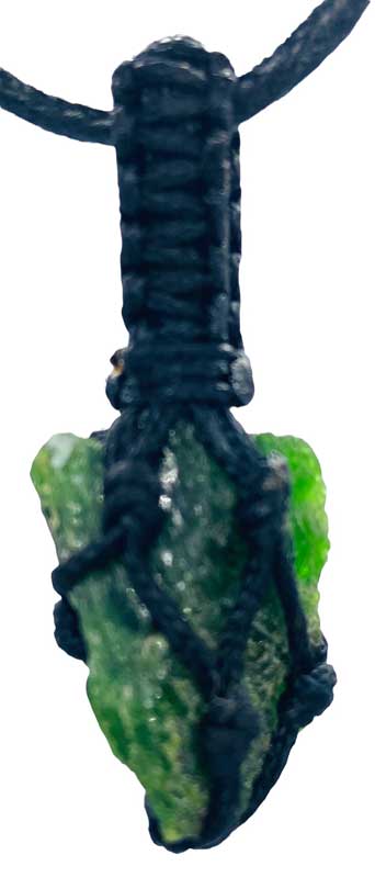 Diopside, Chrome rough tread cage pendant (image for) Diopside, Chrome rough tread cage pendant