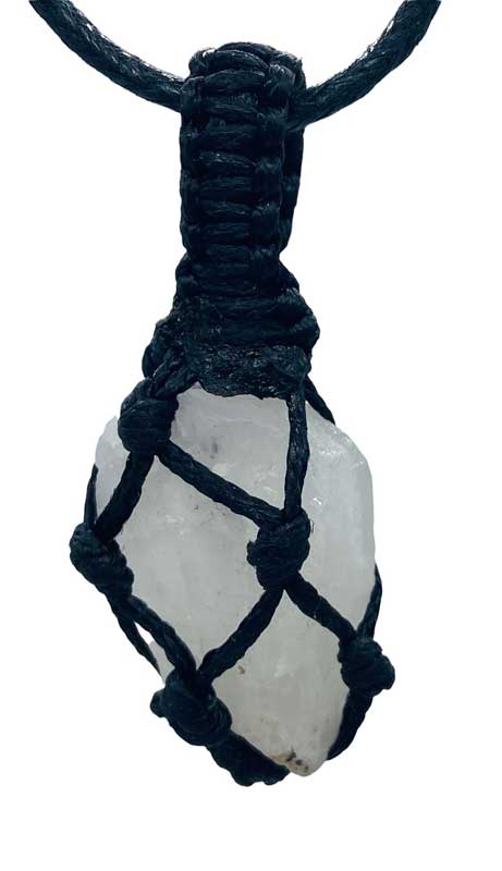 Moonstone, Rainbow rough tread cage pendant (image for) Moonstone, Rainbow rough tread cage pendant