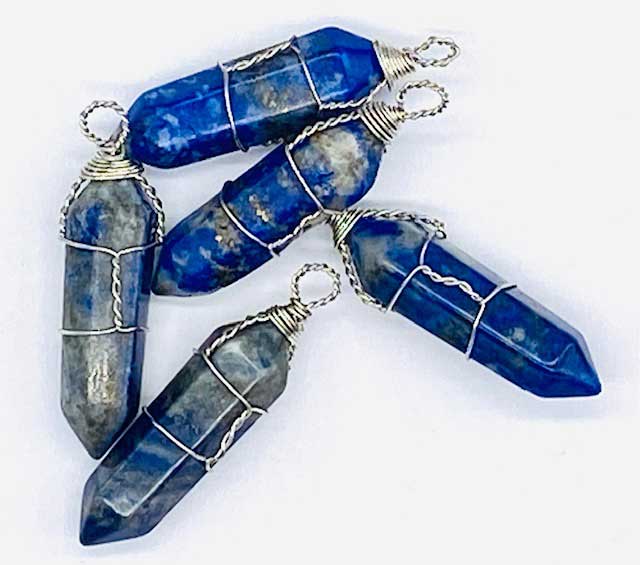 (set of 5) Lapis wire wrapped point (image for) (set of 5) Lapis wire wrapped point