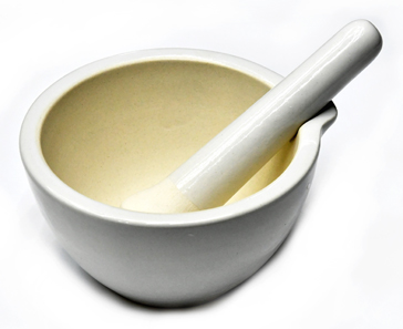 5" Mortar/Pestle white ceramic (image for) 5" Mortar/Pestle white ceramic