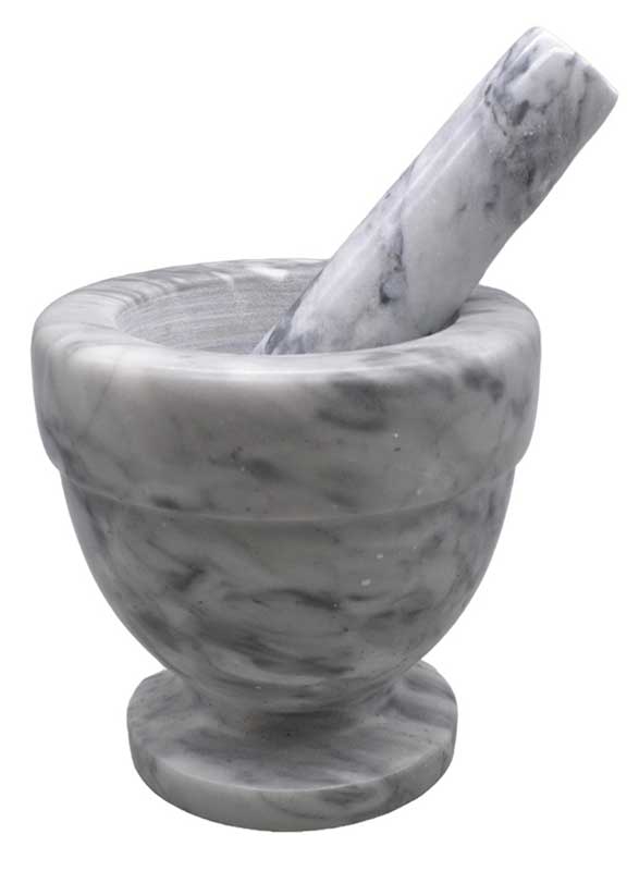 4" White Marble Mortar and Pestle Set (image for) 4" White Marble Mortar and Pestle Set