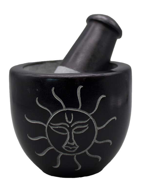 3" Sun Soapstone mortar & pestle set (image for) 3" Sun Soapstone mortar & pestle set