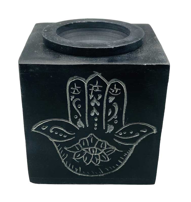 3" square Hand soapstone oil diffuser (image for) 3" square Hand soapstone oil diffuser