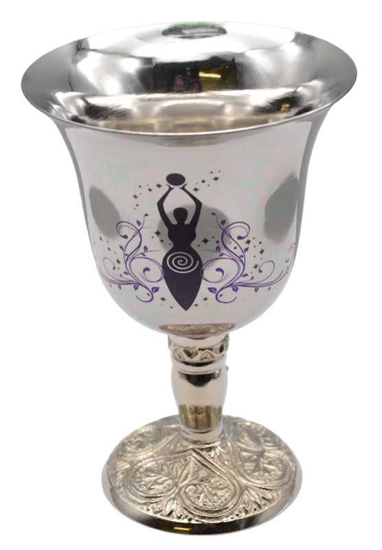 4 3/4" Goddess of Earth chalice stainless steel (image for) 4 3/4" Goddess of Earth chalice stainless steel