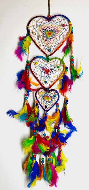 12" Rainbow Heart dreamcatcher (image for) 12" Rainbow Heart dreamcatcher