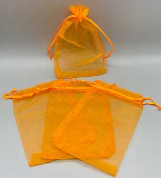 100 pack 4" x 6" Orange organza bag (image for) 100 pack 4" x 6" Orange organza bag