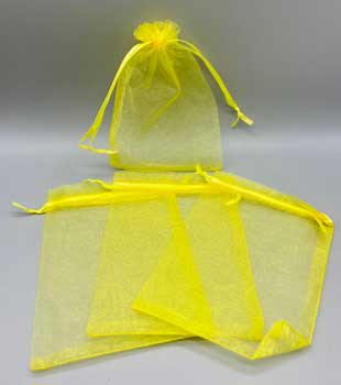 100 pack 4" x 6" Yellow organza bag (image for) 100 pack 4" x 6" Yellow organza bag