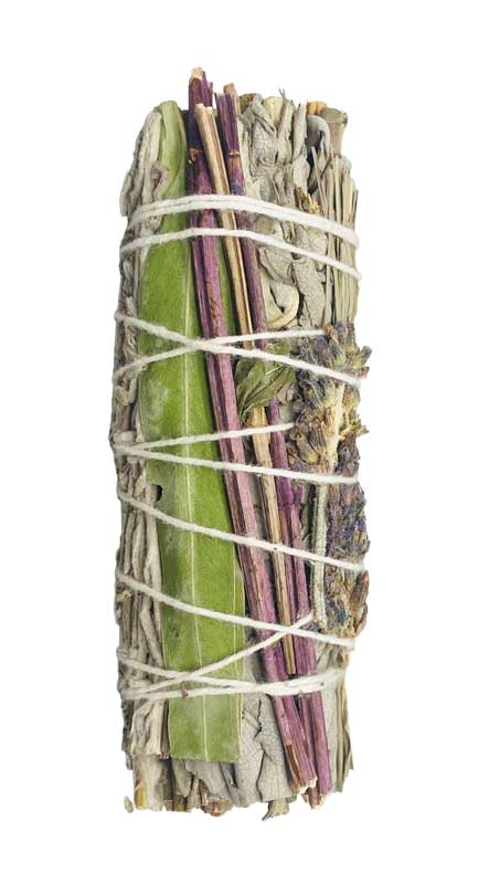 4" White Sage W 7 Herbs smudge stick (image for) 4" White Sage W 7 Herbs smudge stick