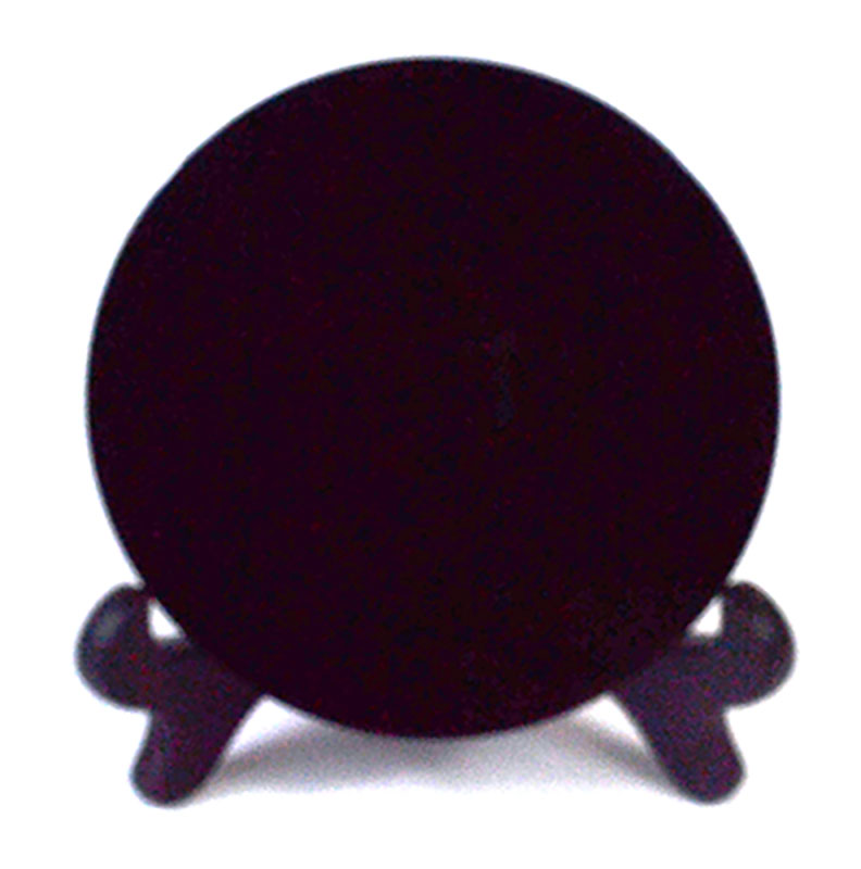10cm Black Obsidian scrying mirror W/ stand (image for) 10cm Black Obsidian scrying mirror W/ stand