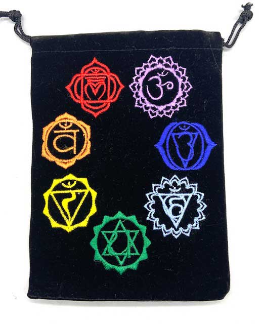 (set of 10) 5"x 7" Chakra Black velveteen bag (image for) (set of 10) 5"x 7" Chakra Black velveteen bag