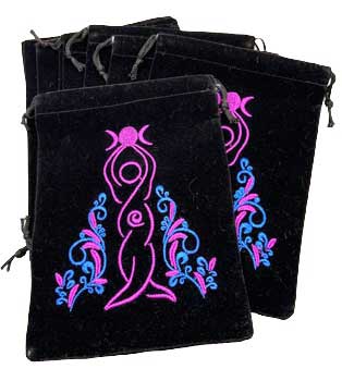 (set of 10) 5"x 7" Goddess Black velveteen bag (image for) (set of 10) 5"x 7" Goddess Black velveteen bag