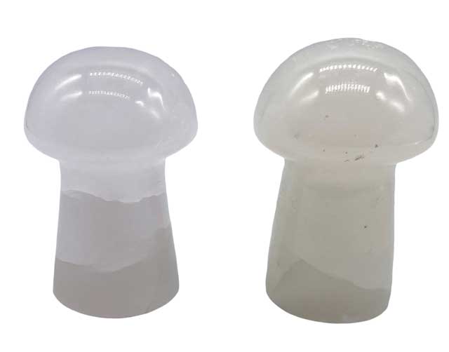 (set of 2) 1 3/4" Mushroom Calcite, Pink (image for) (set of 2) 1 3/4" Mushroom Calcite, Pink